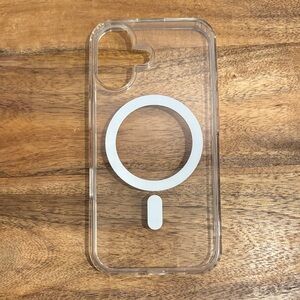 Clear MagSafe-Compatible iPhone 16 Case with White Ring